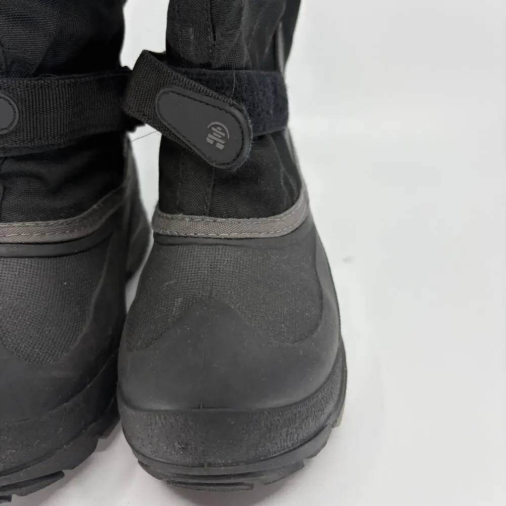 Kamik Waterproof Winter Snow Boots Black Red Lined Size 5 Drawstring Strap